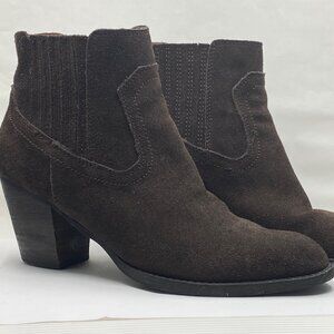 Women's Dolce Vita Brown Ankle Stretch Suede Booties size 8